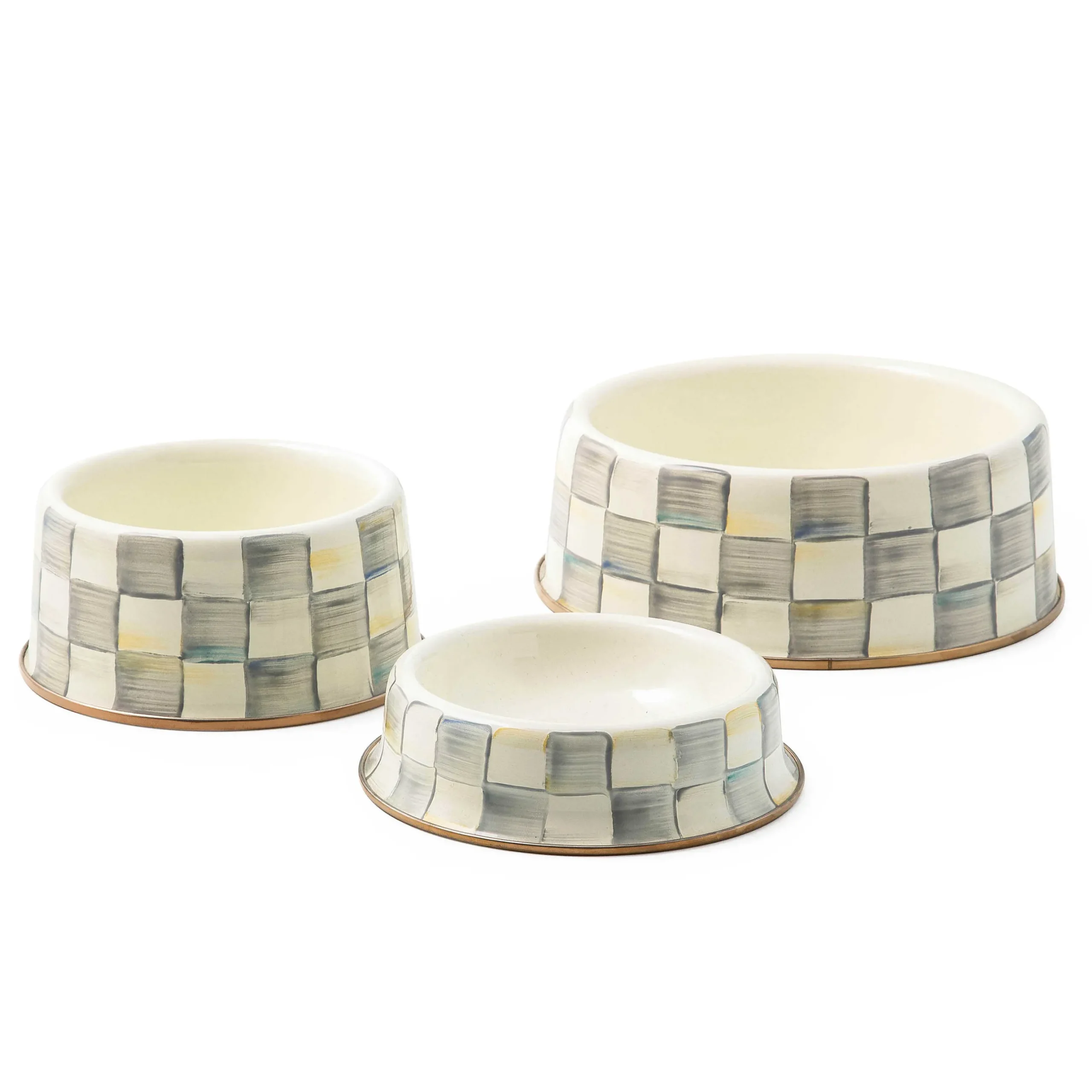 Accessories|MacKenzie-Childs Sterling Check Medium Pet Dish