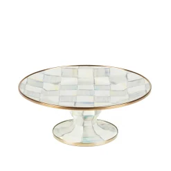 Serveware|MacKenzie-Childs Sterling Check Mini Pedestal Platter