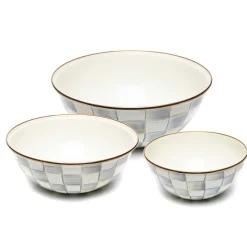 Kitchen & Dining Sets|Serveware|MacKenzie-Childs Sterling Check Mixing Bowls, Set of 3
