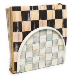 Table Accessories|Kitchen Storage & Organization|MacKenzie-Childs Sterling Check Napkin Holder