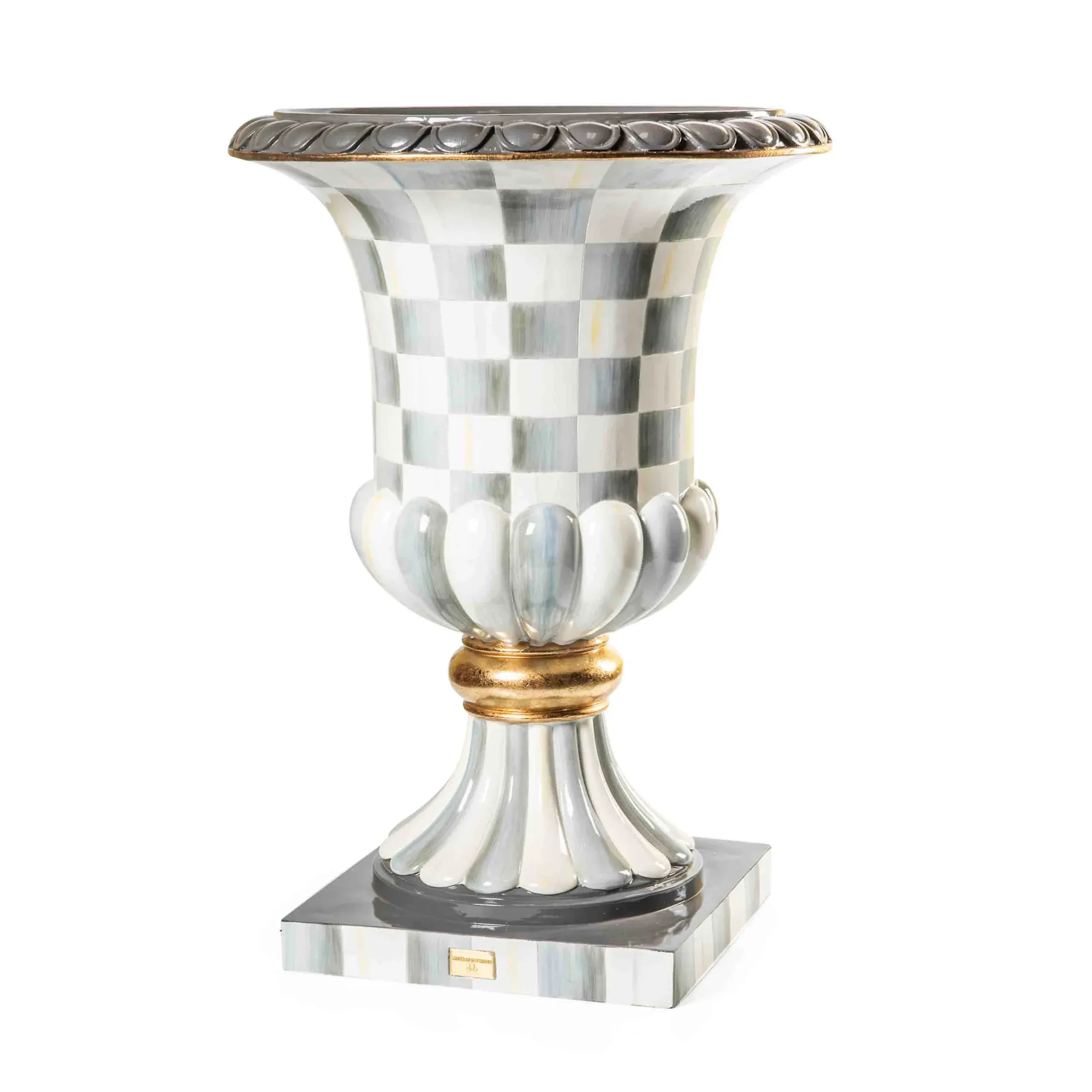 Spring|The Fall Shop|MacKenzie-Childs Sterling Check Pedestal Urn