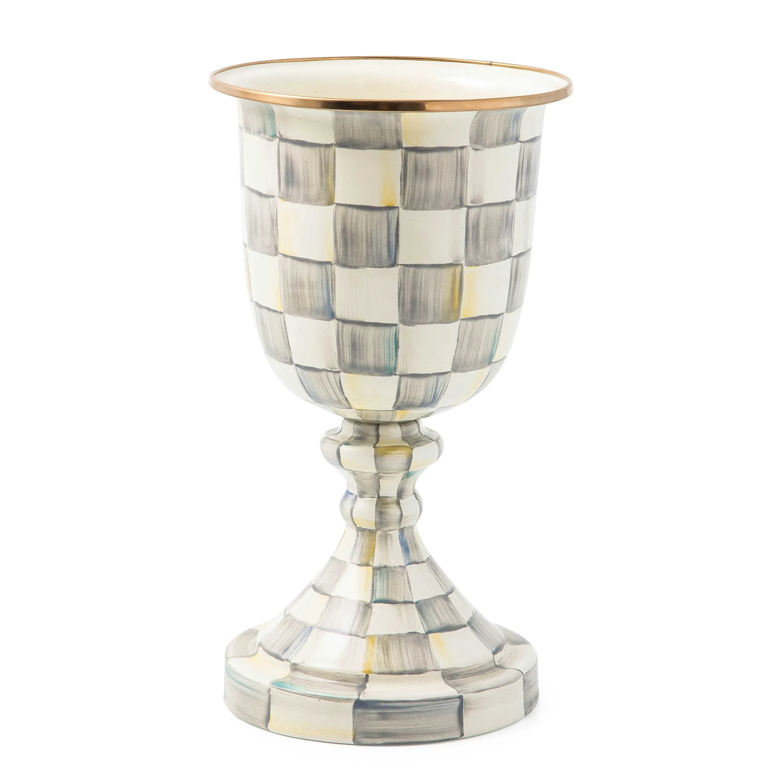Spring|Greenery & Florals|MacKenzie-Childs Sterling Check Pedestal Vase