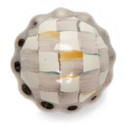 Finishing Touches|Room Accents|MacKenzie-Childs Sterling Check Petit Four Round Knob