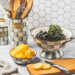 Fall Entertaining|Bar Entertaining|MacKenzie-Childs Sterling Check Pinch Bowl
