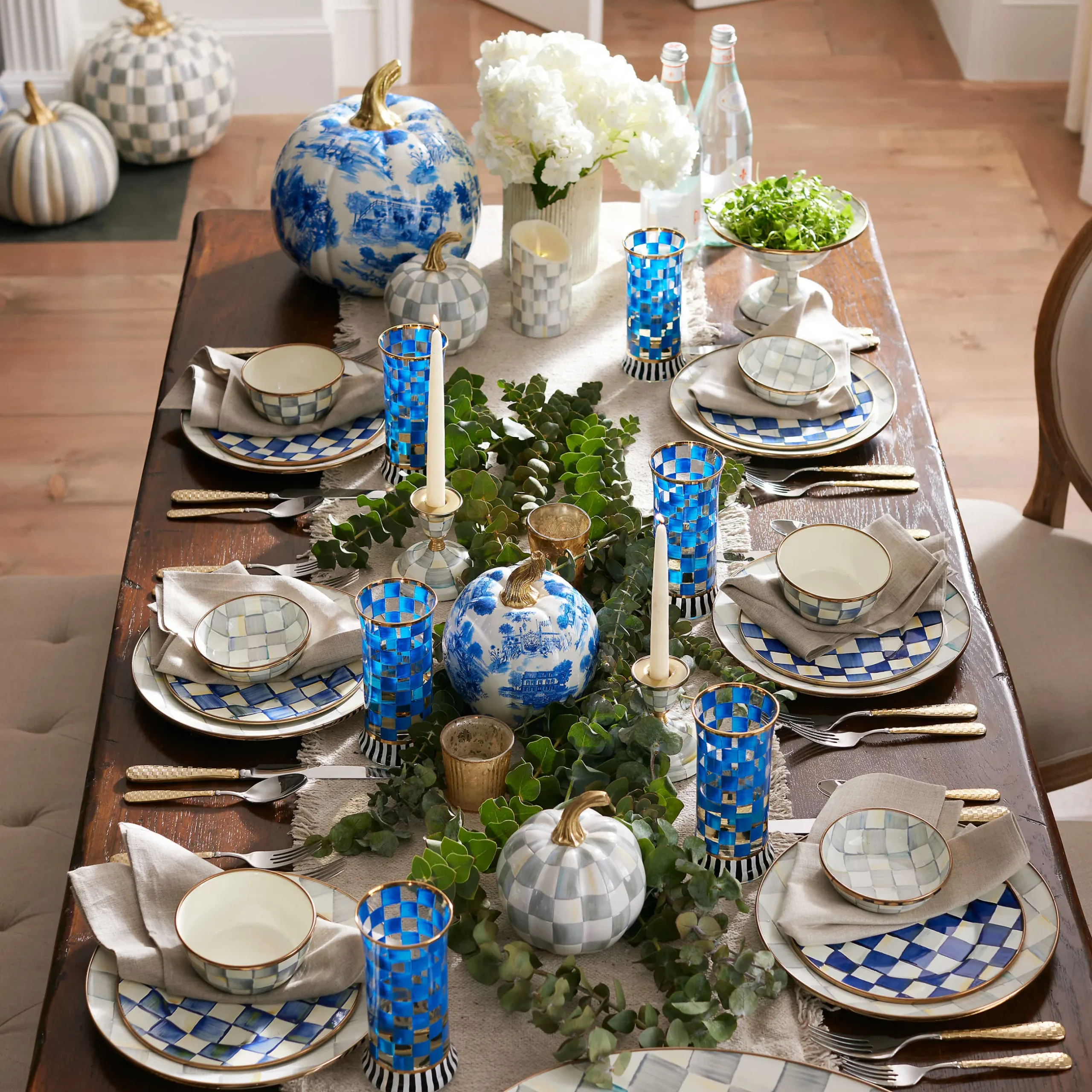 Fall Entertaining|Bar Entertaining|MacKenzie-Childs Sterling Check Pinch Bowl