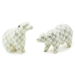 Holiday|Decor Sets|MacKenzie-Childs Sterling Check Polar Bear Figurines, Set of 2