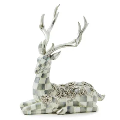 Holiday|Room Accents|MacKenzie-Childs Sterling Check Resting Silver Garland Deer