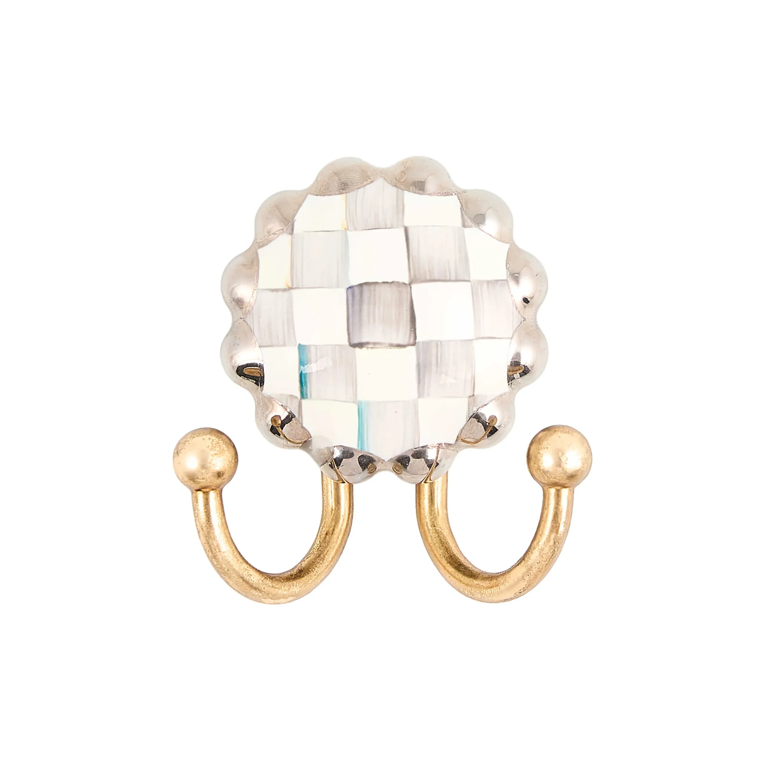 Finishing Touches|MacKenzie-Childs Sterling Check Round Hook