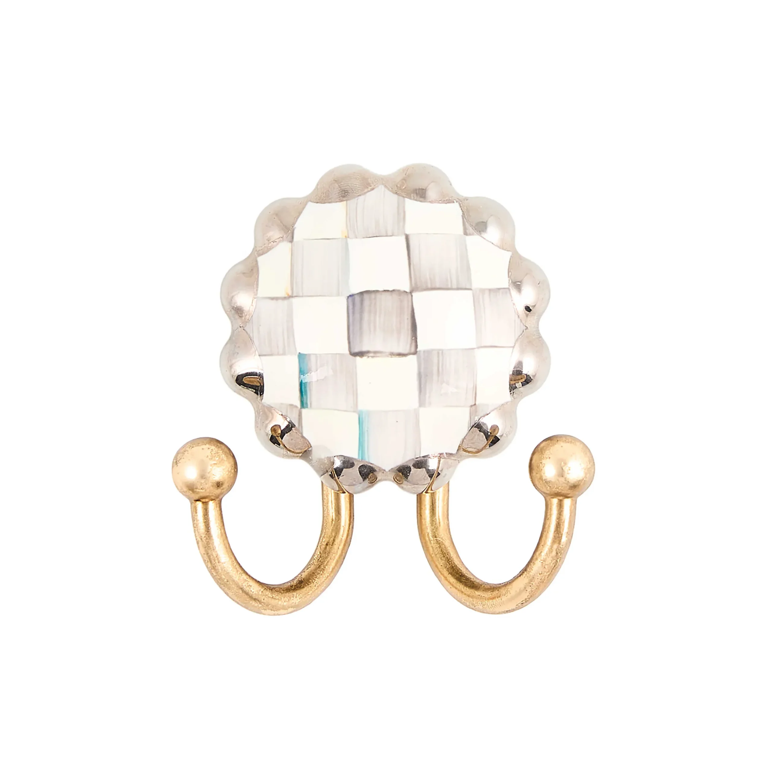 Finishing Touches|MacKenzie-Childs Sterling Check Round Hook