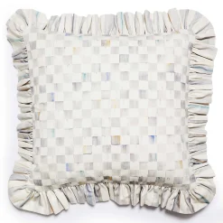 Pillows, Throws, & Cushions|MacKenzie-Childs Sterling Check Ruffle Throw Pillow