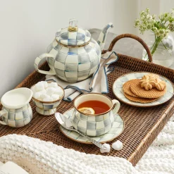 The Coffee Shop|Dinnerware & Flatware|MacKenzie-Childs Sterling Check Saucer