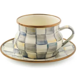 The Coffee Shop|Dinnerware & Flatware|MacKenzie-Childs Sterling Check Saucer