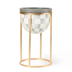 Outdoor|Room Accents|MacKenzie-Childs Sterling Check Short Plant Stand