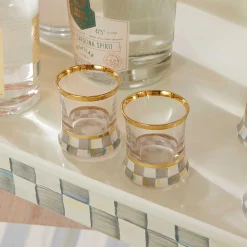 Fall Entertaining|Drinkware|MacKenzie-Childs Sterling Check Shot Glass