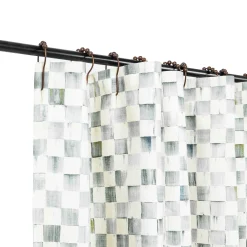 Bath & Bath Accessories|MacKenzie-Childs Sterling Check Shower Curtain