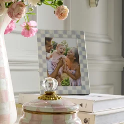 Room Accents|MacKenzie-Childs Sterling Check Silver Plated 5x7 Frame