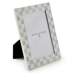 Room Accents|MacKenzie-Childs Sterling Check Silver Plated 5x7 Frame