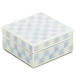 Room Accents|MacKenzie-Childs Sterling Check Silver Plated Trinket Box