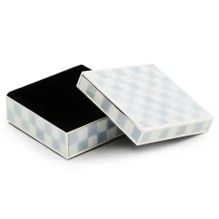 Room Accents|MacKenzie-Childs Sterling Check Silver Plated Trinket Box