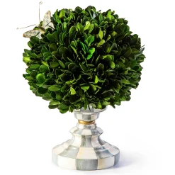 Spring|Greenery & Florals|MacKenzie-Childs Sterling Check Small Boxwood Centerpiece