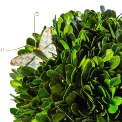 Spring|Greenery & Florals|MacKenzie-Childs Sterling Check Small Boxwood Centerpiece