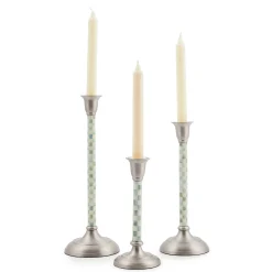 Candles & Fragrances|Table Accessories|MacKenzie-Childs Sterling Check Small Candlestick
