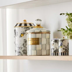 Room Accents|Kitchen Storage & Organization|MacKenzie-Childs Sterling Check Small Canister