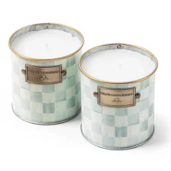 Spring|Candles & Fragrances|MacKenzie-Childs Sterling Check Small Citronella Candles, Set of 2