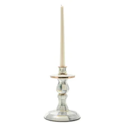 Candles & Fragrances|MacKenzie-Childs Sterling Check Small Enamel Candlestick