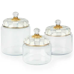Kitchen Storage & Organization|MacKenzie-Childs Sterling Check Small Kitchen Canister