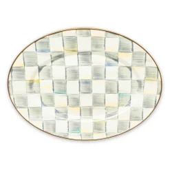 Bar Entertaining|Serveware|MacKenzie-Childs Sterling Check Small Oval Platter