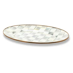 Bar Entertaining|Serveware|MacKenzie-Childs Sterling Check Small Oval Platter