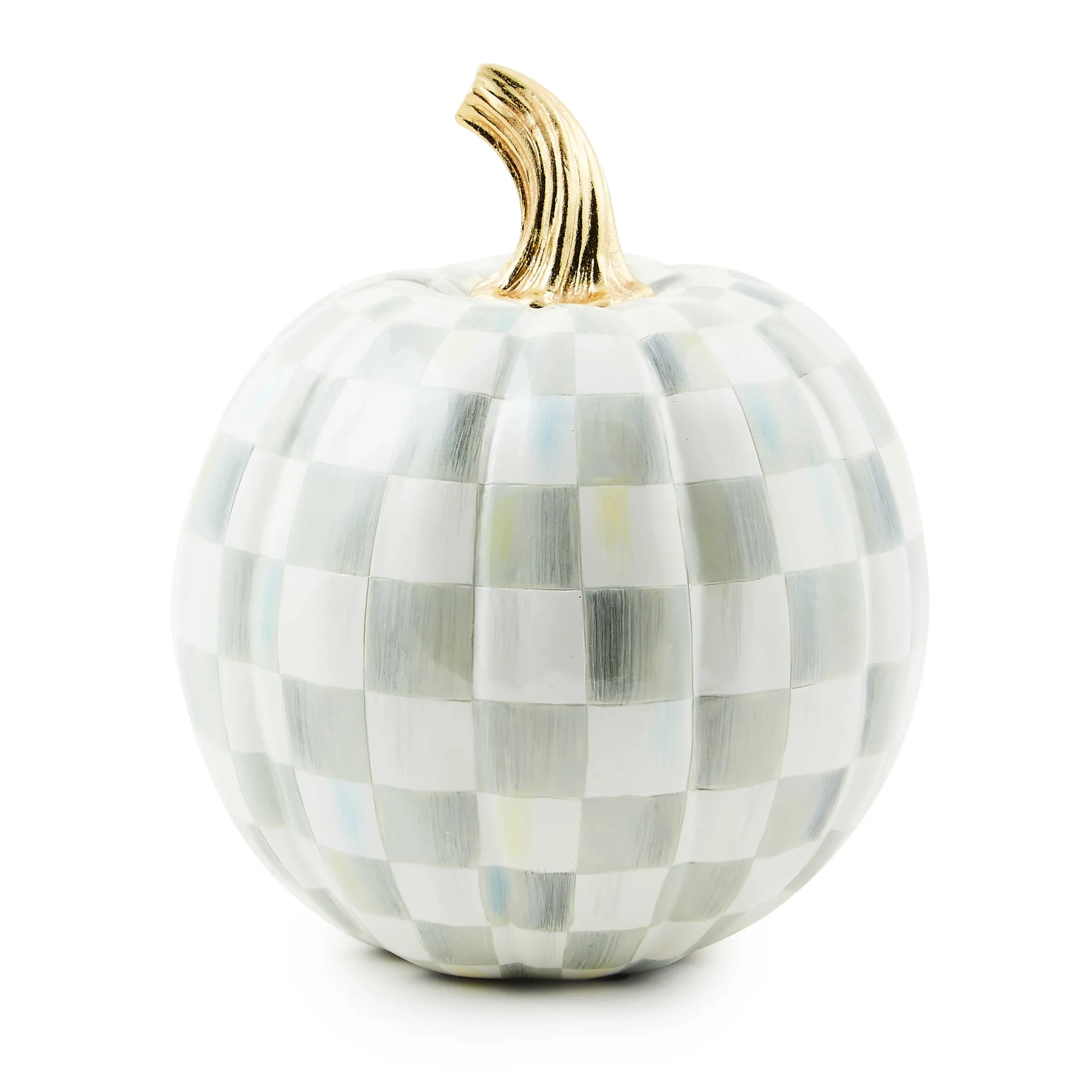 Pumpkins|The Fall Shop|MacKenzie-Childs Sterling Check Small Pumpkin