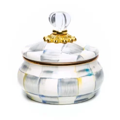 Bath & Bath Accessories|Room Accents|MacKenzie-Childs Sterling Check Squashed Pot