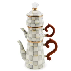The Coffee Shop|Fall Entertaining|MacKenzie-Childs Sterling Check Stackable Coffee Set