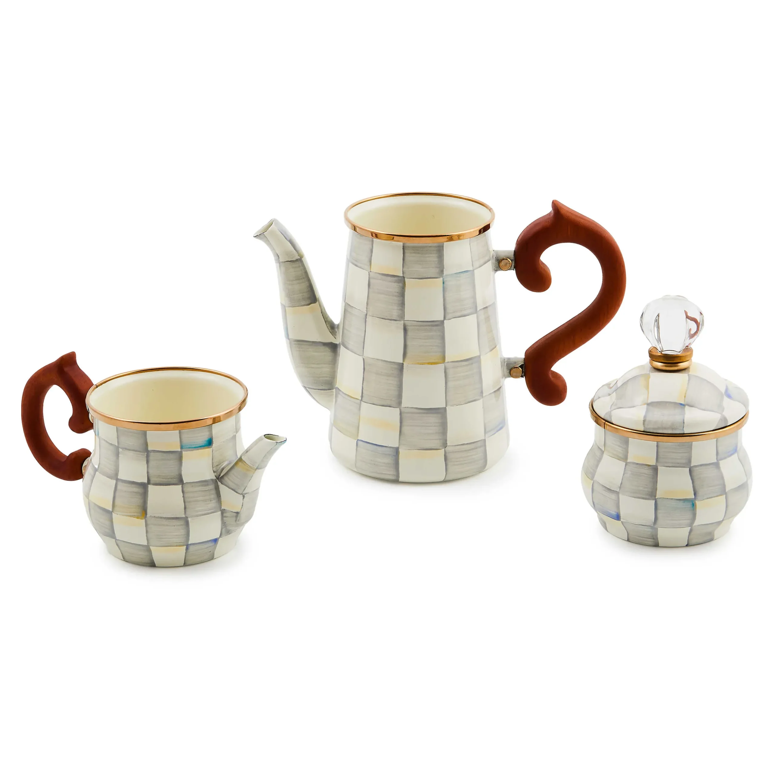 The Coffee Shop|Fall Entertaining|MacKenzie-Childs Sterling Check Stackable Coffee Set