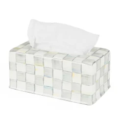 Bath & Bath Accessories|Room Accents|MacKenzie-Childs Sterling Check Standard Tissue Box Cover
