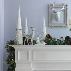 Holiday|Room Accents|MacKenzie-Childs Sterling Check Standing Silver Garland Deer