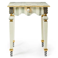 Living Room|MacKenzie-Childs Sterling Check  Stripe Side Table
