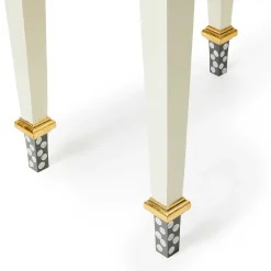 Living Room|MacKenzie-Childs Sterling Check Stripe Side Table