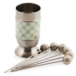 Fall Entertaining|Serveware|MacKenzie-Childs Sterling Check Supper Club Pick Set