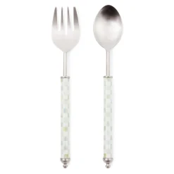 Fall Entertaining|Serveware|MacKenzie-Childs Sterling Check Supper Club Salad Serving Set