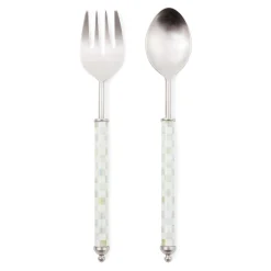 Fall Entertaining|Serveware|MacKenzie-Childs Sterling Check Supper Club Salad Serving Set