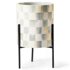 Spring|Greenery & Florals|MacKenzie-Childs Sterling Check Tabletop Planter