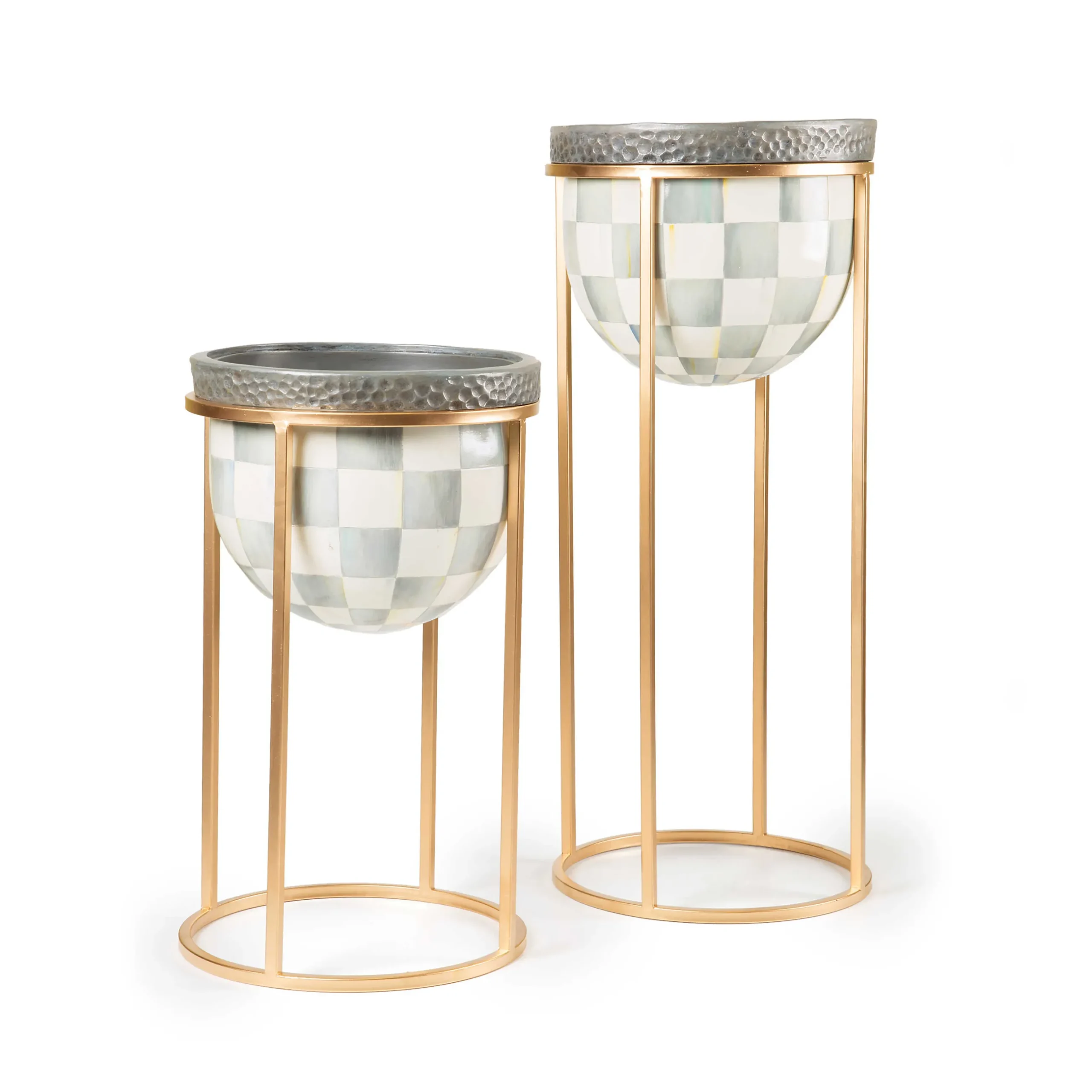 Outdoor|Room Accents|MacKenzie-Childs Sterling Check Tall Plant Stand