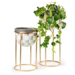 Outdoor|Room Accents|MacKenzie-Childs Sterling Check Tall Plant Stand
