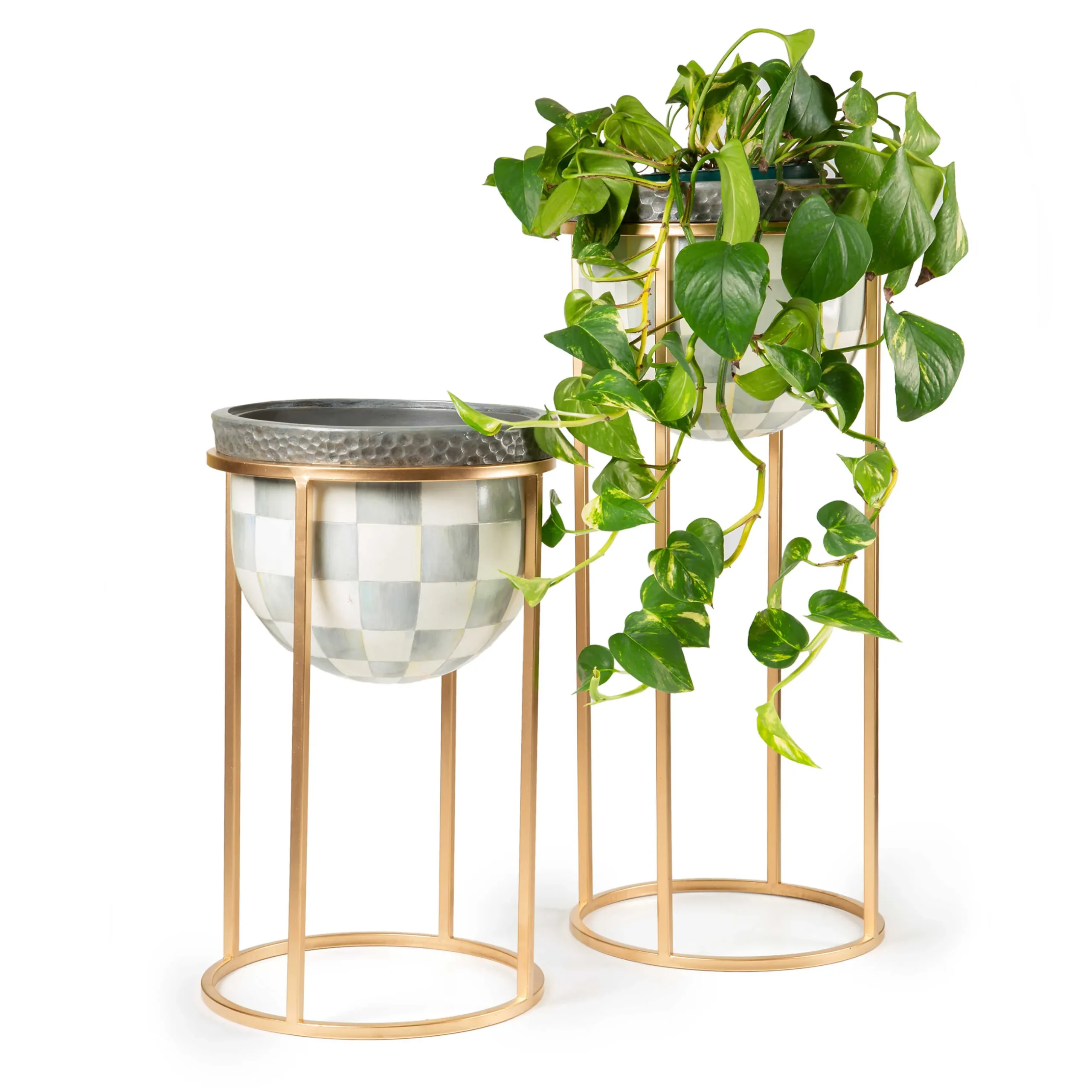 Outdoor|Room Accents|MacKenzie-Childs Sterling Check Tall Plant Stand