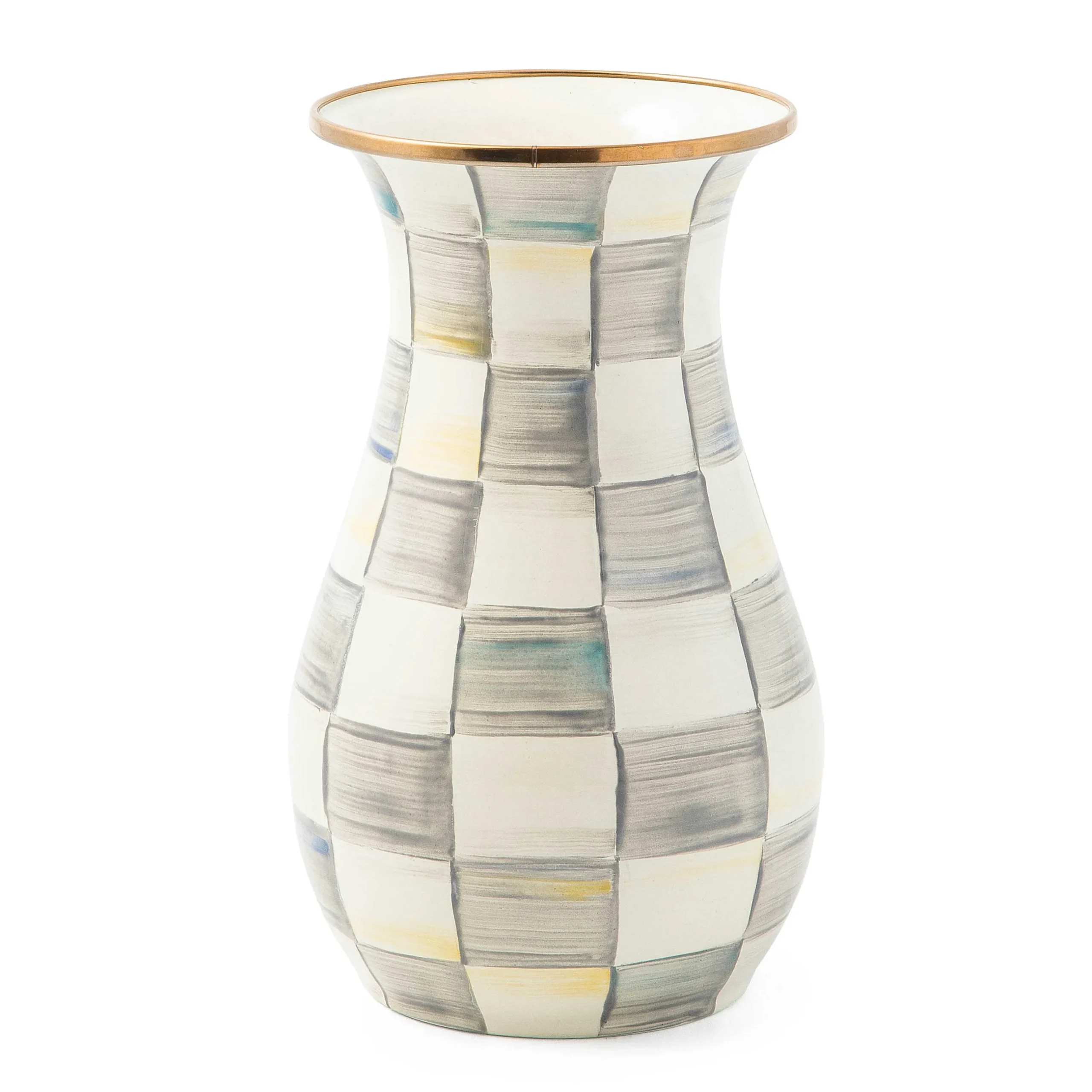 Greenery & Florals|Room Accents|MacKenzie-Childs Sterling Check Tall Vase