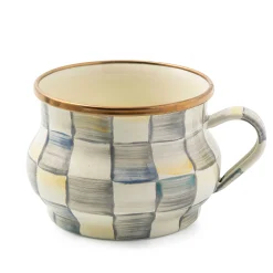 The Coffee Shop|Drinkware|MacKenzie-Childs Sterling Check Teacup