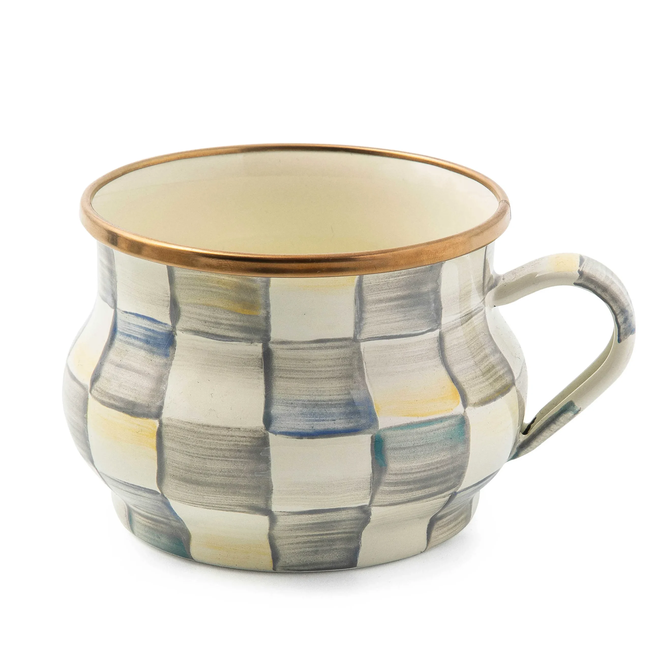 The Coffee Shop|Drinkware|MacKenzie-Childs Sterling Check Teacup
